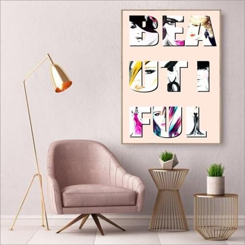 Modern Women Girl Poster Wall Art Canvas Painting Fashion Beautiful Nordic Prints Wall Pictures For Living Room Home Decor