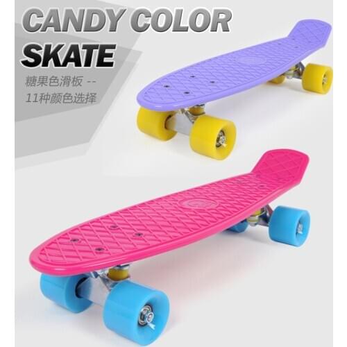 Highly Flexible Plastic Cruiser Board Mini 22 Inch Skateboards for Beginners or Professional with High Rebound PU Wheels