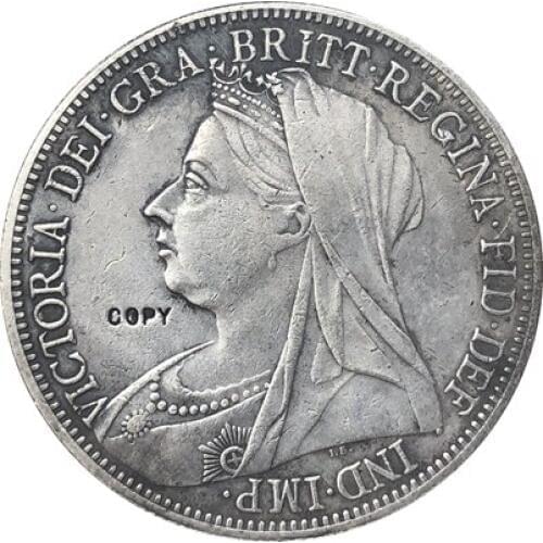 Uk 1893 1 Crown - Victoria 3rd portrait copy coins