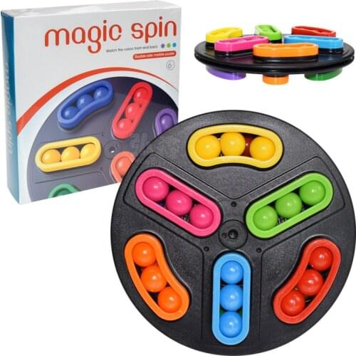 Magic Spin Toy Rotating Beads with Double-sided Disc Decompression Cube Maze Game for Boys Girls