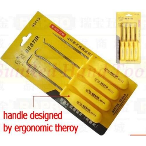 BESTIR taiwan brand 4pcs stainless steel oil seal screwdriver set car small parts removing tool NO.95113 freeshipping