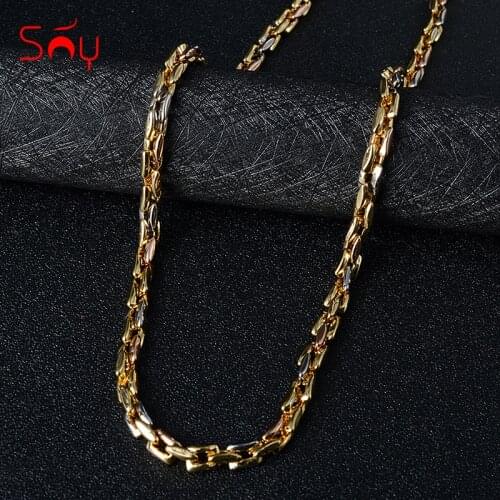 Sunny Jewelry 2021 Fashion Three-Color Copper Necklace Chains For Women Man High Quality Classic For Daily Wear Gift Anniversary