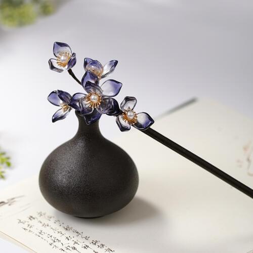 Sandalwood Flower Shape Hairpin Clips Handmade Coiled Wooden Hair Fork Sticks Retro Chinese Hanfu Dress Headdress Headpieces