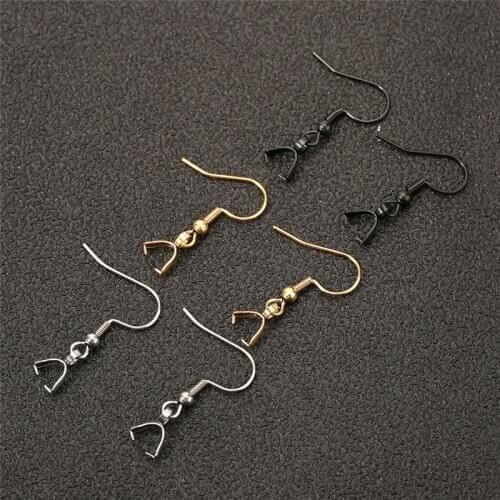 10pcs/lot Stainless Steel Earring Hooks Wires Making Gold Color Pendant Clip Clasp Ear Hook For DIY Jewelry Findings Accessories