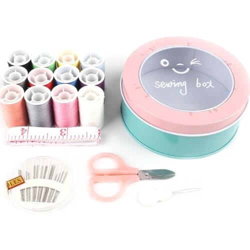 1set/lot Ruler/small scissors/needle threader/12 color cotton thread Hand Sewing Needles for DIY Embroidery Mending Sew Supplies
