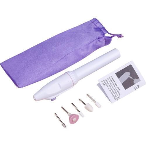 1set Portable Electric Nail Hand Grinder Pen Style W/ 5 Grinding Head Manicure Pedicure Handpiece Polisher Low Noise Exfoliating