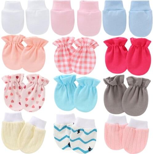 1 Pair Baby Anti Scratching Gloves Soft Cotton Warm Protection Face Newborn Gloves Baby Mittens Infant Handguard Shower Gifts