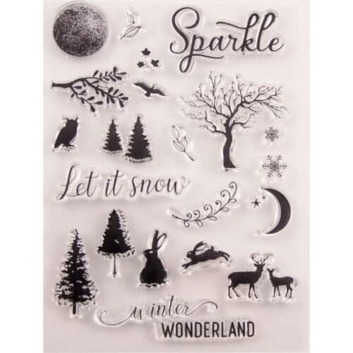 1pc Winter Day Transparent Clear Silicone Stamp Seal DIY Scrapbook Rubber Stamping Coloring Embossing Diary Decoration Reusable