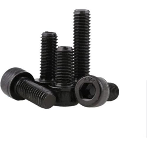 1pcs M16 12.9 level blackening alloy steel Allen cylinder head knurled screw hex socket cup fine teeth bolt DIN912 25mm-150mm L