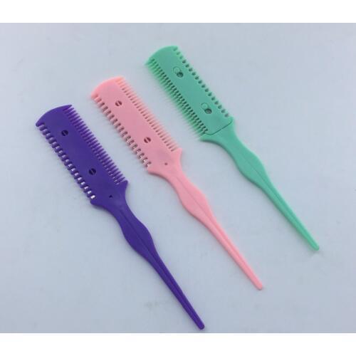 12pcs/lot Double sides Comb Knife Thinning hair stainless steel cut device barber knife