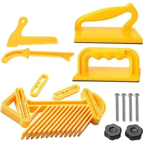 13MA 5Pcs Safety Push Block Stick Feather Board Set Woodworking Router Table Tools Sh