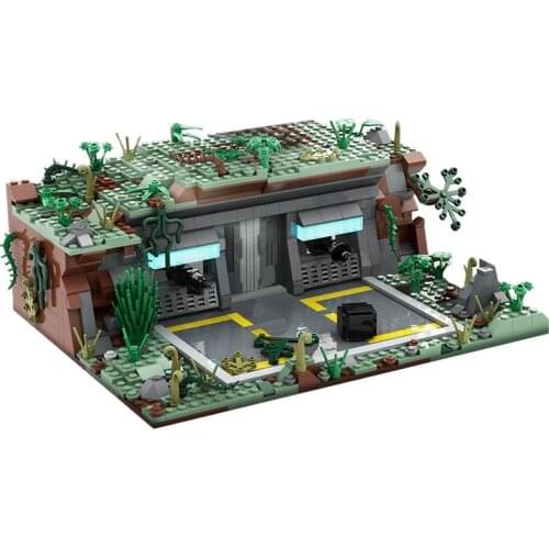 MOC 54447 Space Series Wars Base Outpost DIY Building Blocks Bricks Primeval forest Assembly Construction Toys Gift 1049pcs