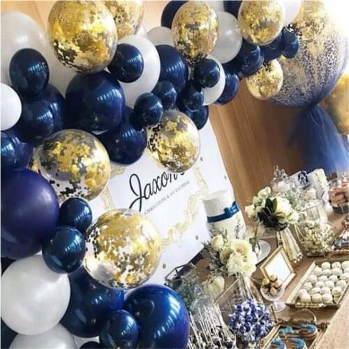 61Pcs Balloons Navy Blue Set Pearl Latex Confetti Baloons Birthday Party Decor Balon Baby Valentines Day Decor Ballon Bleu
