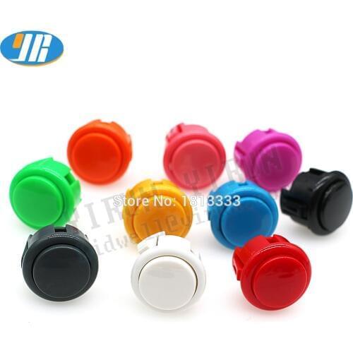 100pcs/lot 30mm Push button Arcade button switch with Micro Switch 10 colos for DIY Jamma mame raspberry pi arcade game