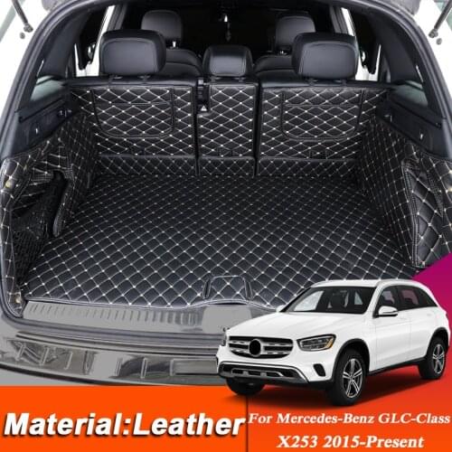 Car Styling Custom Rear Trunk Mat For Mercedes-Benz GLC-Class X253 2015-PresenLeather Waterproof Auto Cargo Liner Pad Accessory