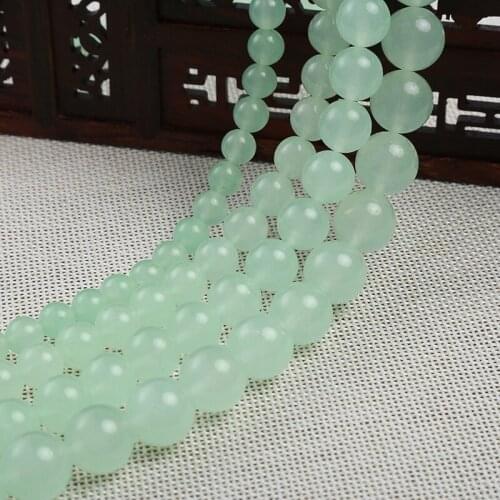 Natural Stone Beads Fashion Green Quartz Loose Bead 4/6/8/10mm for DIY Jewelry Making Bracelet Necklace Gift