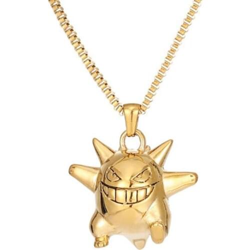 Stainless Steel Hip Hop Fashion Ghost Cartoon Men Punk Rock Pendant Necklace Jewelry Fashion Gift For Him with Box Chain