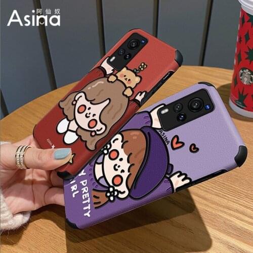 ASINA Imitation Lambskin Case For VIVO X50 60 30 Pro Cover Cartoon Silicone Bumper Cases For Vivo Z5X Z1Pro iQOO Neo Y17 V17