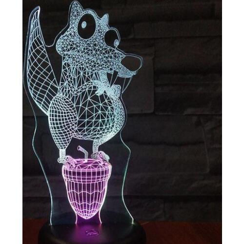 Chestnut Mouse Colorful Nightlight Creative Visual Touch Charging Gift led Lamp Christmas decorative lights