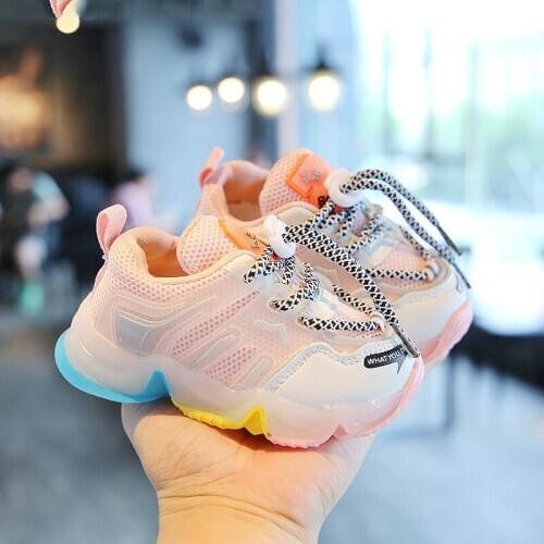 Kids Leisure Sneakers Childrens white shoes boys and girls hook loop sports shoes new mesh casual baby Toddler running shoes