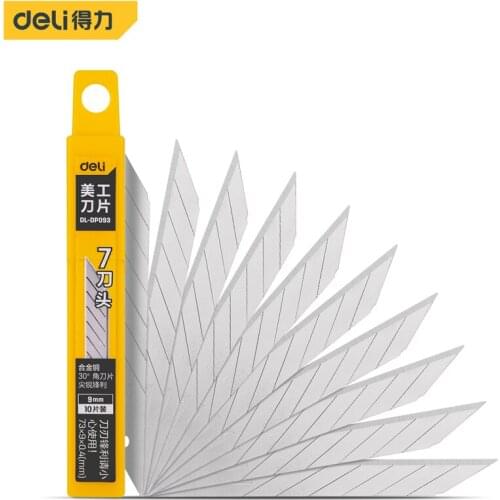 Deli DL-DP093 Utility Knife Blade Utility Knife Accessories There are 10 Utility knife Blades In A Set 9MM Wide