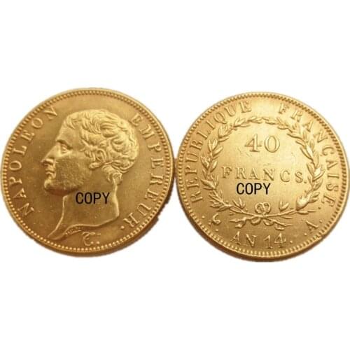 France 40 Francs AN13-A AN14-A Gold Plated Copy Coins