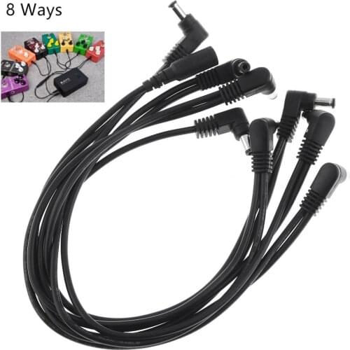 Guitar Cables 1 to 8 Ways Guitar Effect Pedal Daisy Chain 2.6m Copper Wire Power Supply Cable Splitter 8 Ways Cable