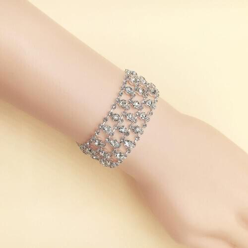 Hot selling new mesh Crystal Rhinestone Bracelet exquisite fashion mens and womens simple bracelet Jewelry Gift