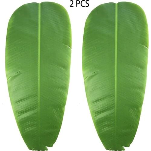 2 pcs 24.4"x10.6" Artificial Plant Leaves Banana leaf Tropical Leaves Decorations Luau Safari Party Supplies