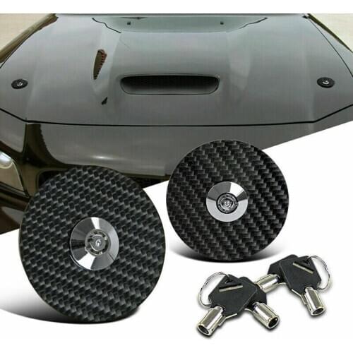 JDM Racing CF Carbon Fiber Front Hood Lock Pins Aluminum Hood Pins+Bolts Keys