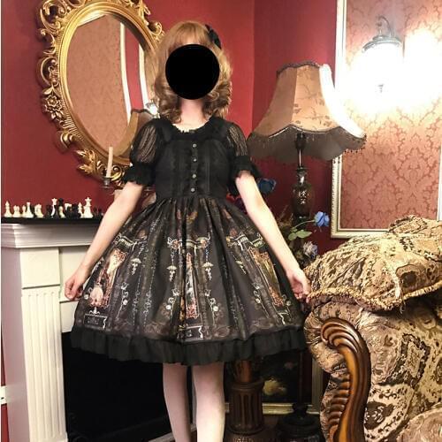Kawaii 2020 new dress vestido Lolita dress retro palace wind chiffon imported printing gothic Lolita princess Sleeveless dress