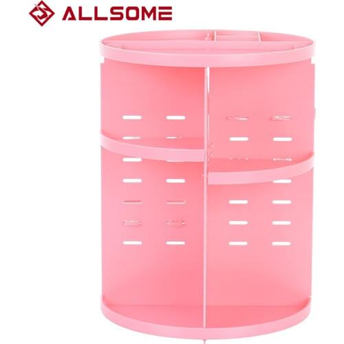 ALLSOME 360-degree Rotating Makeup Organizer Box Brush Holder Jewelry Organizer Case Jewelry Makeup Cosmetic Storage Box