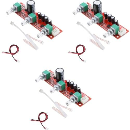 MagiDeal 3pcs NE5532 Preamp Tone 2 Channels board Bass Treble Volume Control NE5532 Preamplifier Tone Board