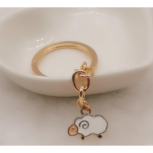 Cute sheep key chain pendant little sheep animal key chain ladies backpack bag charm jewelry small gift