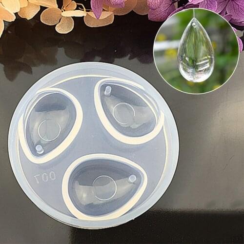 Fashion DIY With Hole Oval Silicone Hand Drops Transparent Pastry Fondant Silicone Crystal Mold Necklace Mold Drop Resin