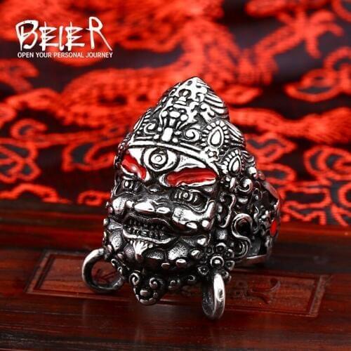 BEIER 316L Stainless Steel Acalanatha Men Ring Wholesale Gothic High Quality Biker Jewelry Gift Dropshipping LLBR8-580R