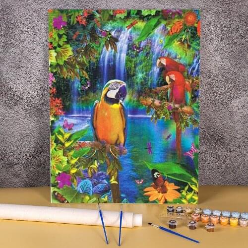 Animal Bird Parrot DIY Painting By Numbers Kit Oil Paints 40*50 Picture By Numbers Photo Loft Wall Picture For Wholesale