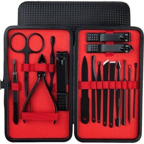Stainless Steel Manicure set Nail Clippers Set of 16/18Pcs Professional Kit Tool