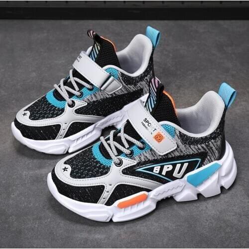 Boys' Shoes Spring 2021 New Big Childrens Sports Shoes Mesh Breathable Tennis Kids Girls Sneakers School Casual Running Shoes
