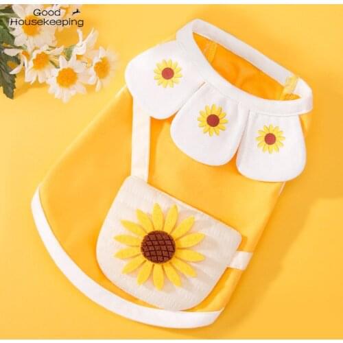 Pet clothes for small dogs cats spring summer Thin breathable vest T-shirt collar satchel cat dog clothing for chihuahua teddy