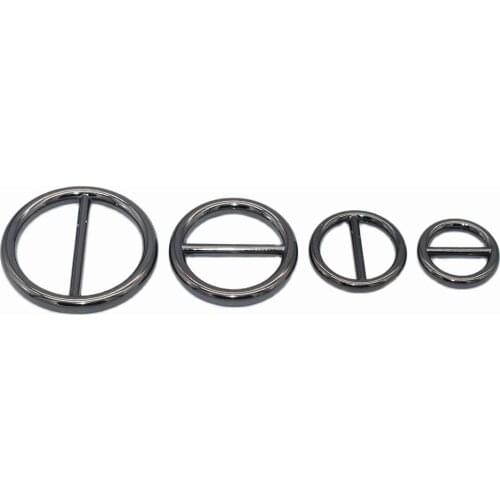 Gun Black Round Belt Buckle Adjuster Buckle Circle Buckles Bar Buckles Leather Purse clasp Buckle For Belt Scarf Bag Hardware