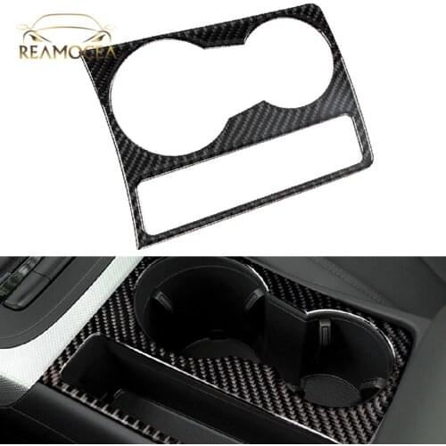 Reamocea Carbon Fiber Water Cup Holder Panel Position Trim Cover Decoration Car Inner Sticker For Audi A4 A5 S4 RS5 S5 2008-2011