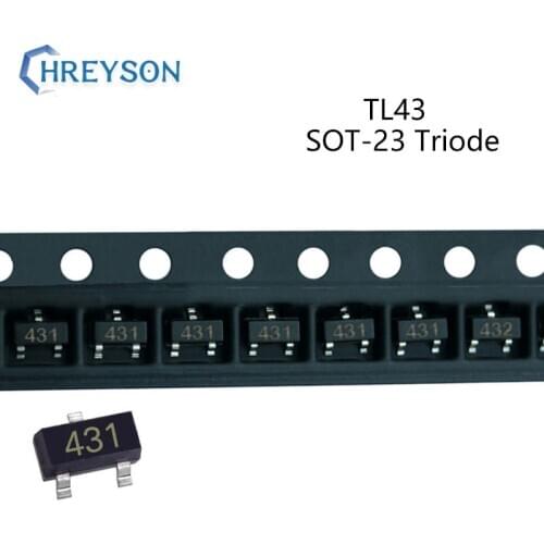 50Pcs SMD Voltage Regulator IC Triode TL432 432 TL431 431 36V Transistor Electronic Components SOT-23