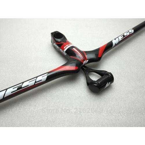 New NESS Mountain bicycle 3K full carbon fibre bike handlebar+stem integratived with computer stent MTB lightest parts free ship