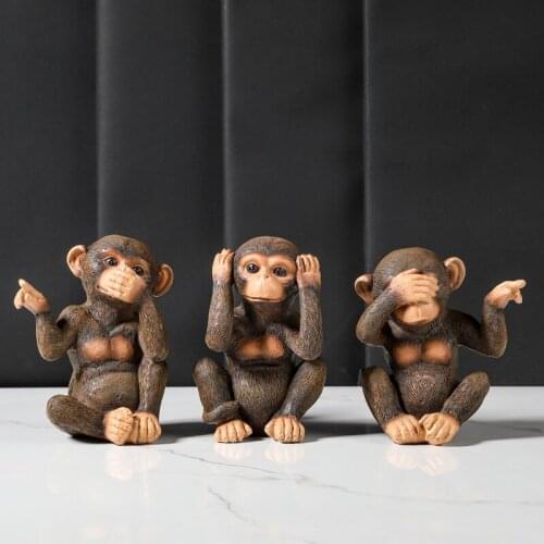 Creative simulation small orangutan ornaments study room wine cabinet office retro European style home decoration crafts