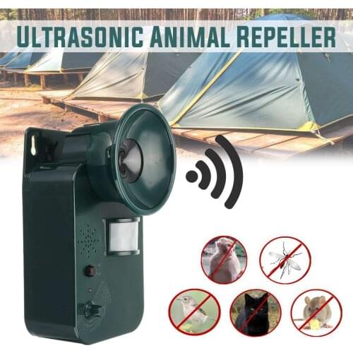 Outdoor Ultrasonic Solar Pest Repeller Animal Pest Mouse Repeller PIR Sensor Garden Bird Cat Dog Repellent Keep Animals Away