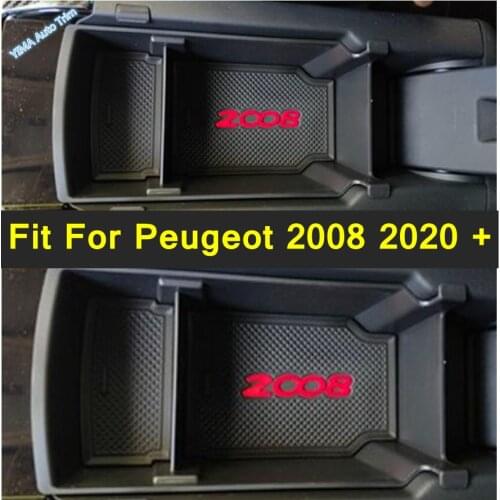 Lapetus Interior Mouldings For Peugeot 2008 2020 2021 Armrest Box Central Secondary Storage Glove Phone Holder Container Tray