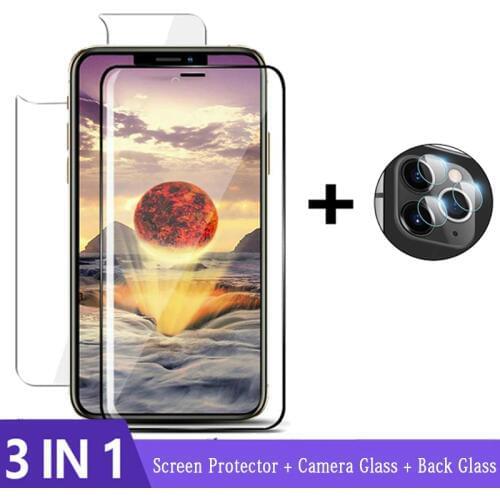 3-IN-1 Protective Glass For iphone 11 Tempered Glass For iphone 11 Pro Max Screen Protector Back Camera Glass For iphone 11 Pro