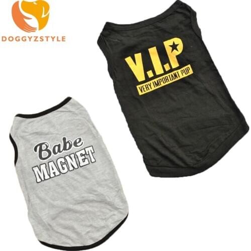Summer Dog Vest Clothes VIP Letter Casual T- Shirt For Small Dogs Sleeveless Coat Costumes Teddy Chihuahua Apparel DOGGYZSTYLE