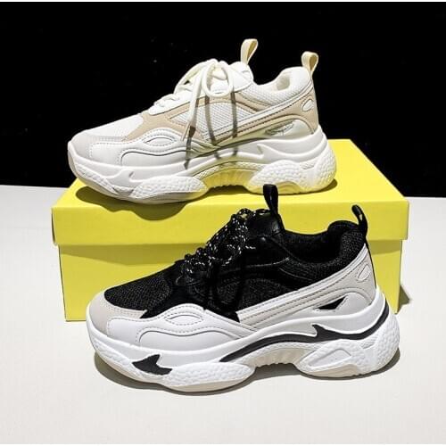 New Women Chunky Casual Shoes Platform Fashion Outdoor Girls Breathable Comfortable Mesh Sneakers De Mujer Tenis Feminino